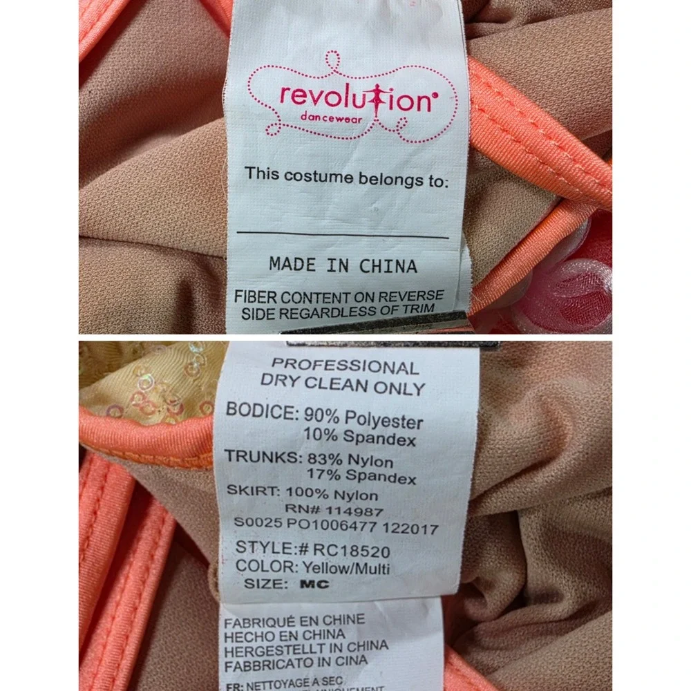 Revolution Dancewear size tagged